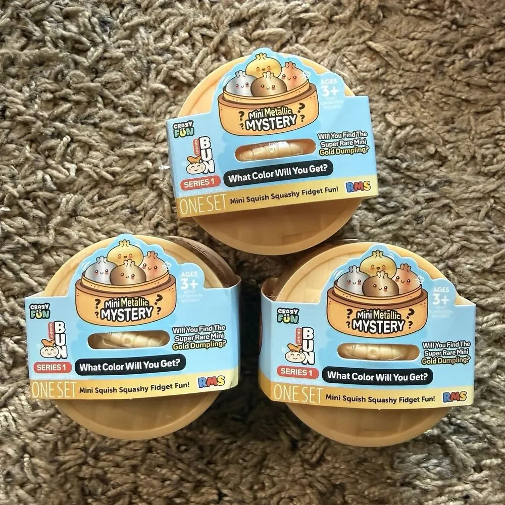 Five Below RMS Mini Dumpling Squishy Mystery Metallic Series Lot of 3
